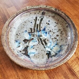 Vintage Handmade Ceramic Art Plate 10.5"